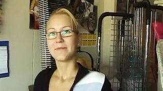 My cousin Irena a natural blonde with a shaved pussy did a porn audition