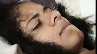 Horny fucker gets her black hairy pussy fucked by a black cock