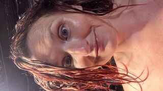 Redheads are wild in bed, right? Nude Rachel Wriggler bent over the bath rinsing her freshly dyed hair