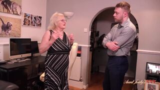 AuntJudysXXX - Horny GILF Mrs. Claire Fucks the Debt Collector